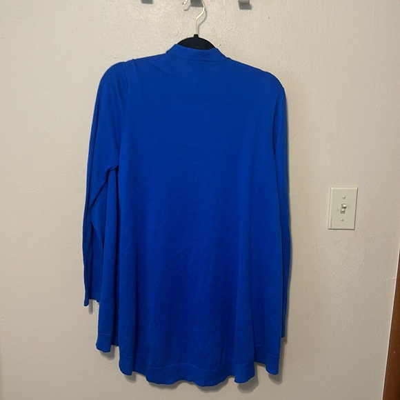 Eileen Fisher Blue Cardigan Tencil Lyocell Organic Cotton Silk Blend Size Medium - Picture 5 of 5